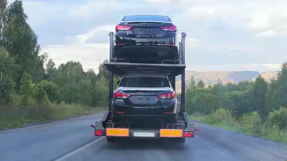 road car transport in a truck